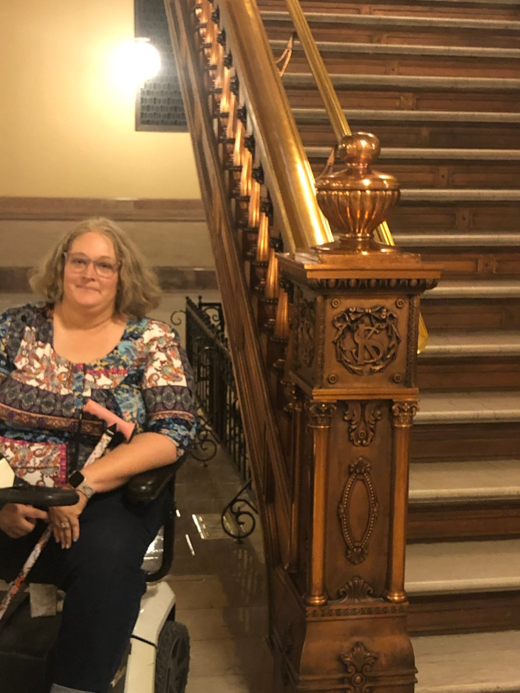 “Scoot” Taking me around the Kansas State Capital Building along with the hubby.